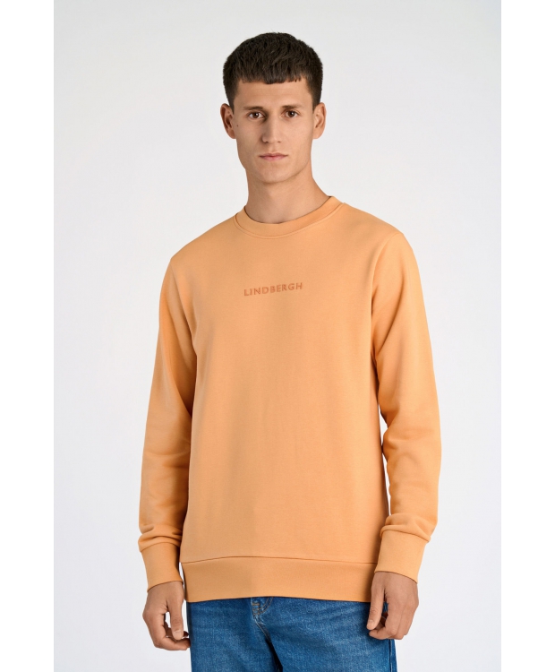 Lindbergh Peach sweatshirt med logoprint O-hals til herre billede 3