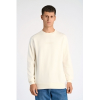Lindbergh Pearl hvid sweatshirt med logoprint O-hals til herre