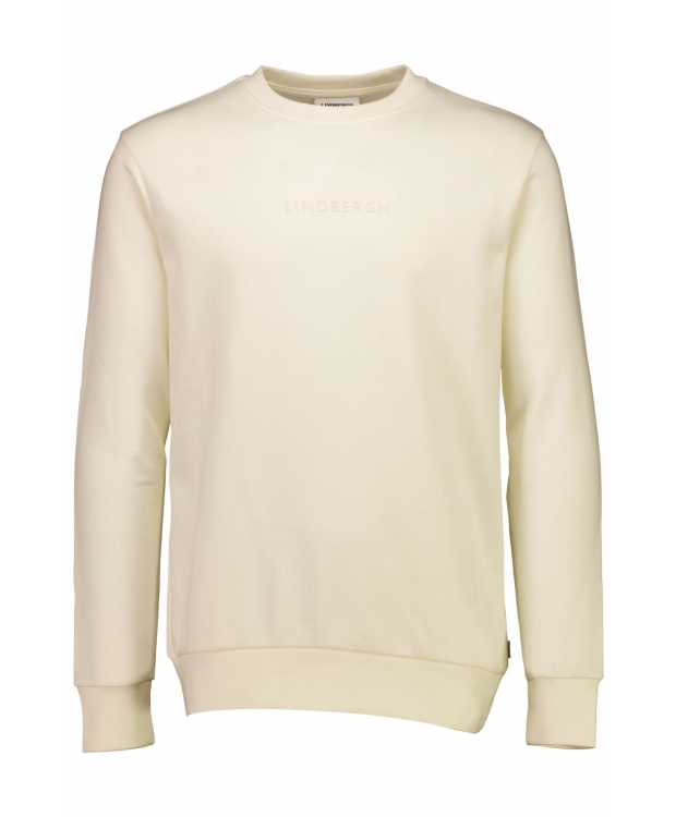 Lindbergh Pearl hvid sweatshirt med logoprint O-hals til herre billede 1