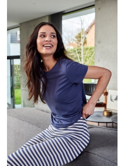 JBS of Denmark Women basic bambus-T-shirt i blå til kvinder