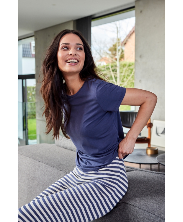 JBS of Denmark Women basic bambus-T-shirt i blå til kvinder billede 1
