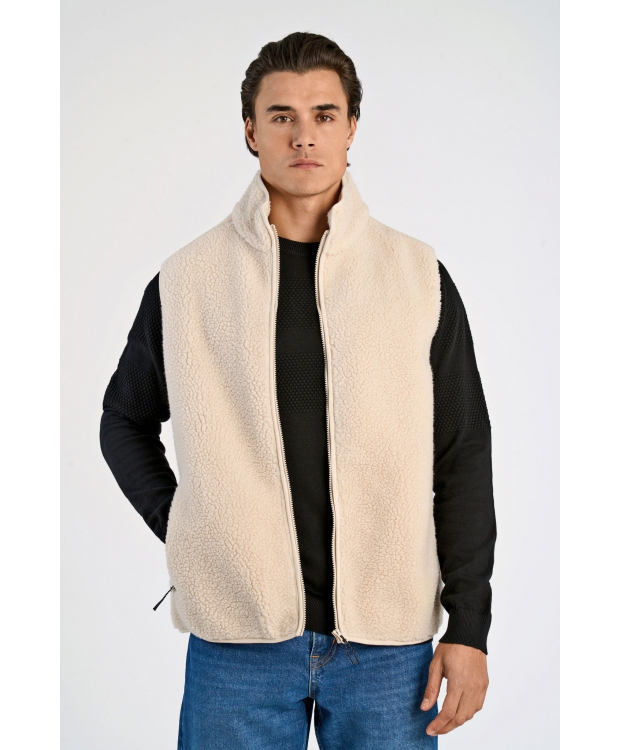 Lindbergh fleecevest i Off White til herre billede 3