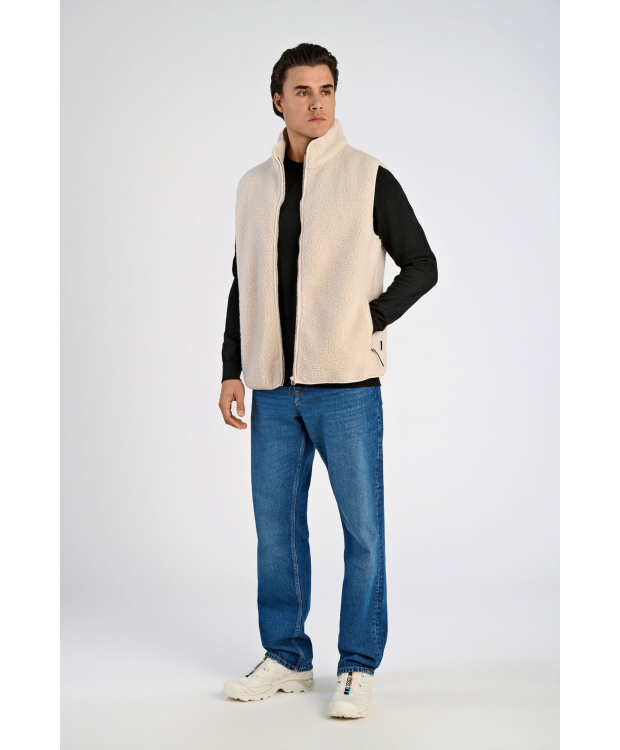 Lindbergh fleecevest i Off White til herre billede 1