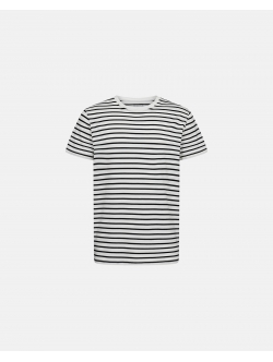 Resteröds bambus-T-shirt i hvid med sorte striber til herre
