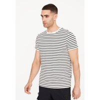 Resteröds bambus-T-shirt i hvid med sorte striber til herre