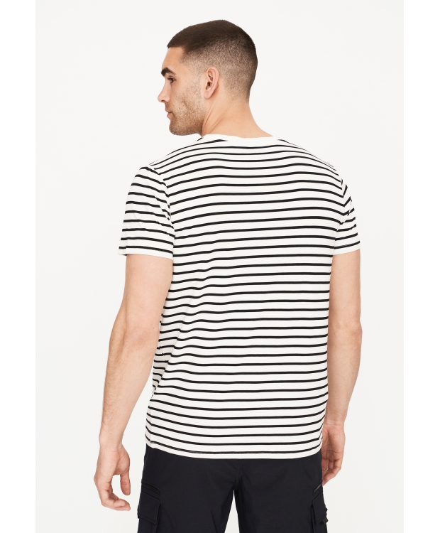 Resteröds bambus-T-shirt i hvid med sorte striber til herre billede 4