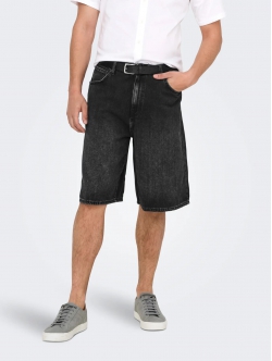 ONLY & SONS Denimshorts i sort til herre