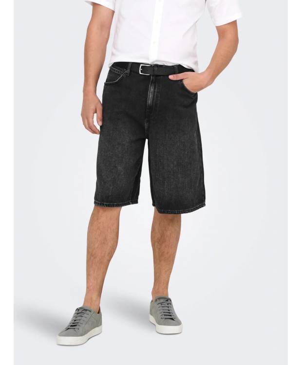 ONLY & SONS Denimshorts i sort til herre billede 1