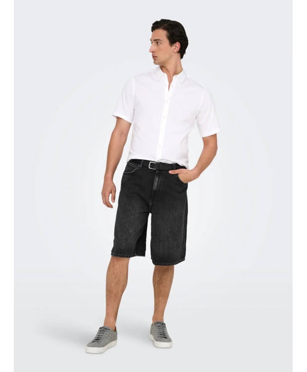 ONLY & SONS Denimshorts i sort til herre billede 2
