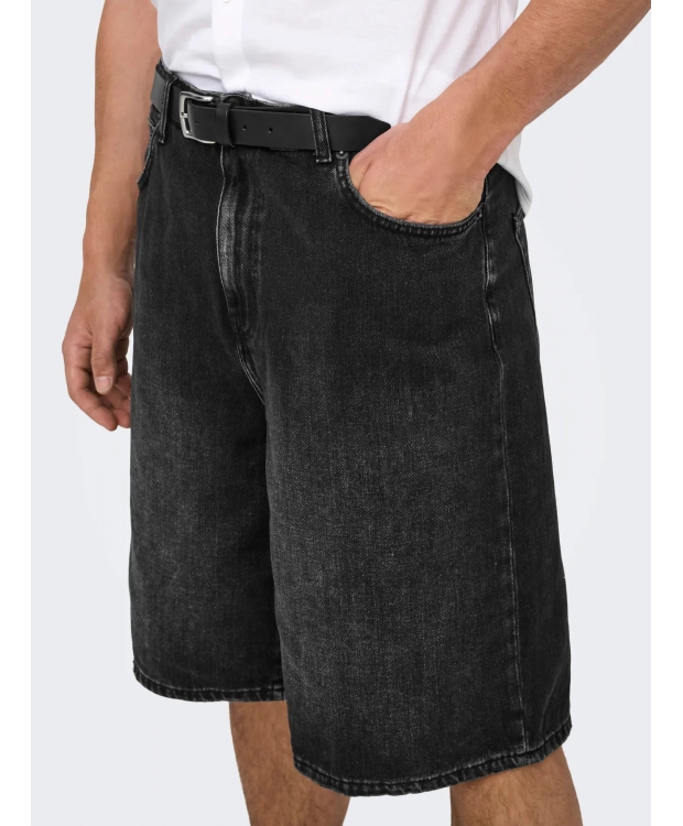 ONLY & SONS Denimshorts i sort til herre billede 4