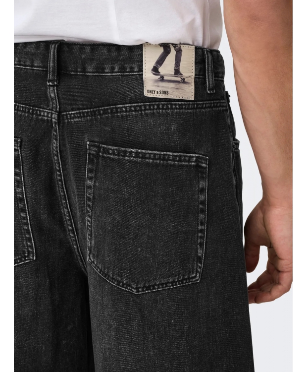 ONLY & SONS Denimshorts i sort til herre billede 5