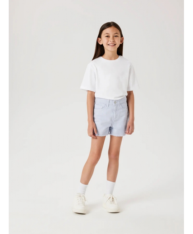 Name It shorts i babyblå til piger billede 2
