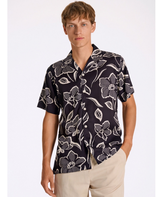 Lindbergh kortærmet skjorte i 100% Lyocell med all-over print til herre billede 2