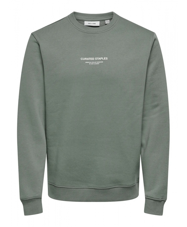 ONLY & SONS sweatshirt med rund hals i Castor-grå til herre billede 6