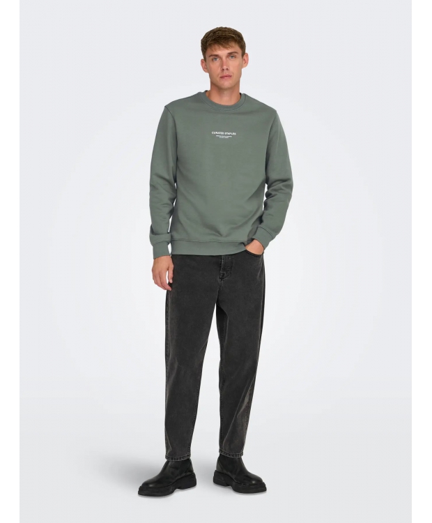 ONLY & SONS sweatshirt med rund hals i Castor-grå til herre billede 2