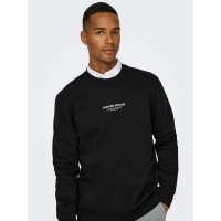 ONLY & SONS sweatshirt med rund hals i sort til herre