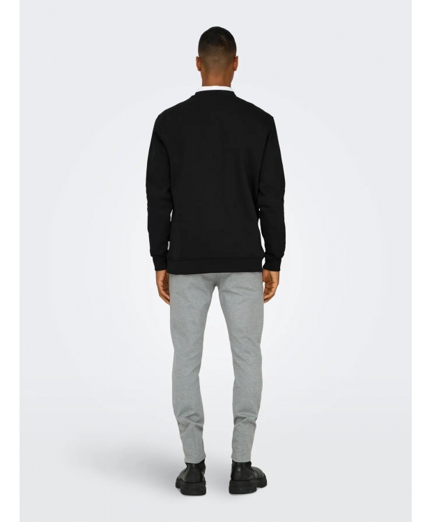 ONLY & SONS sweatshirt med rund hals i sort til herre billede 4