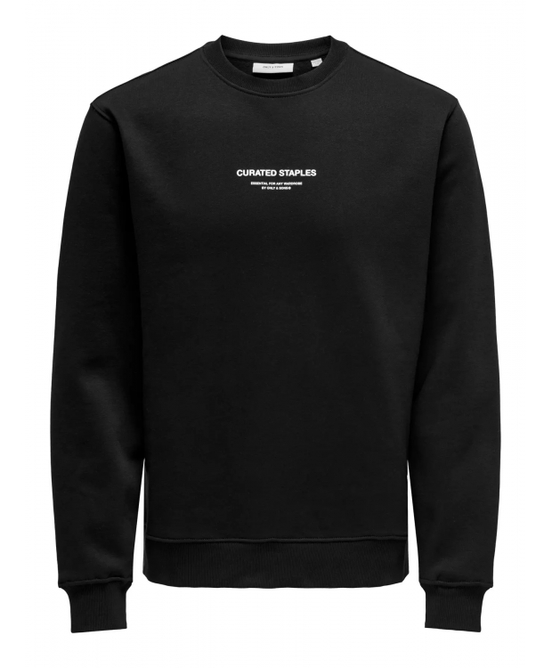ONLY & SONS sweatshirt med rund hals i sort til herre billede 6
