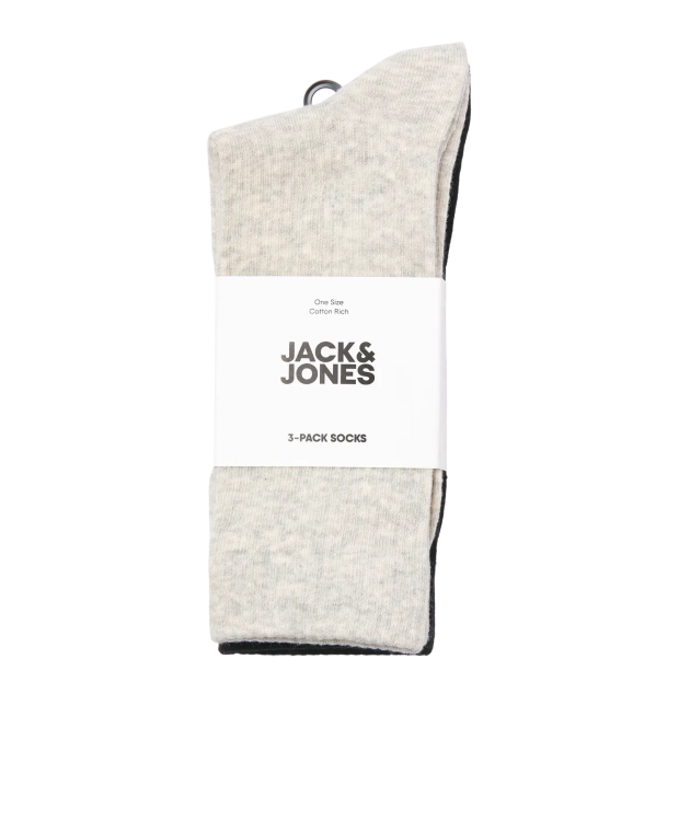 Jack & Jones 3-pak tennissokker i sort, hvid og grå til herre billede 2