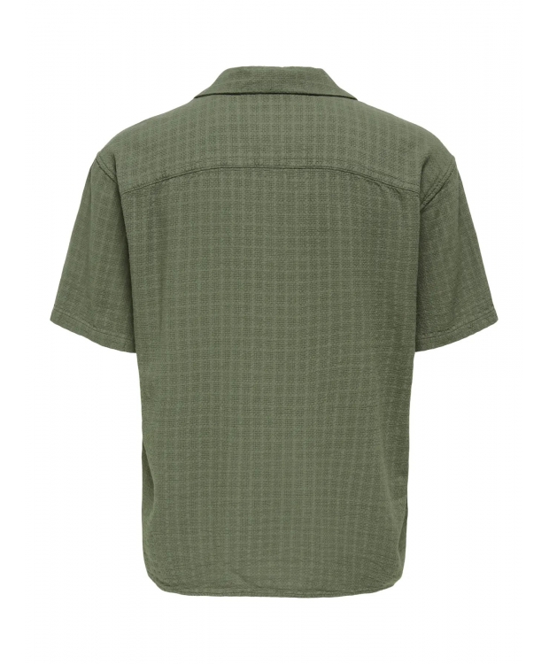 ONLY & SONS olivenfarvet T-shirt skjorte til herre billede 4