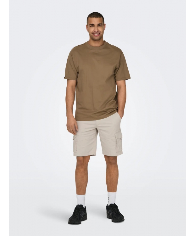ONLY & SONS cargoshorts i beige til herre billede 2