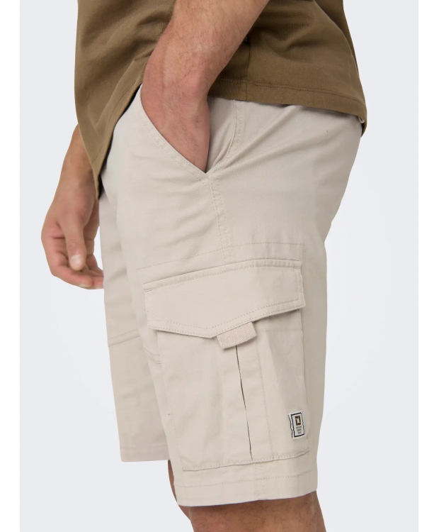 ONLY & SONS cargoshorts i beige til herre billede 4