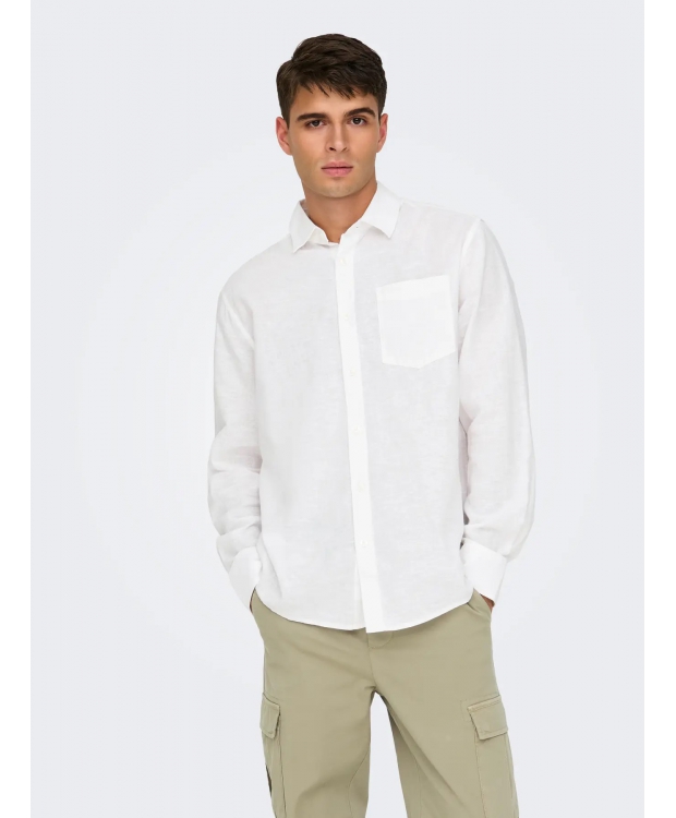ONLY & SONS skjorte i hvid til herre billede 1