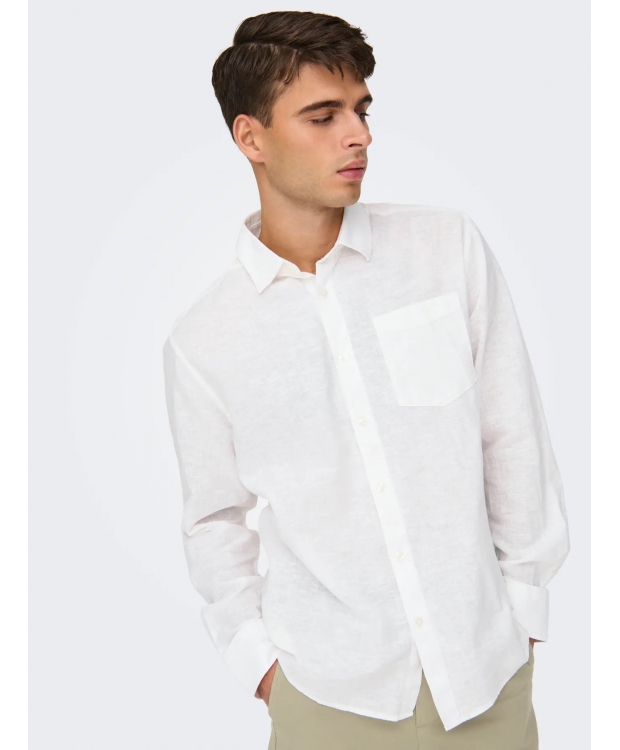 ONLY & SONS skjorte i hvid til herre billede 4
