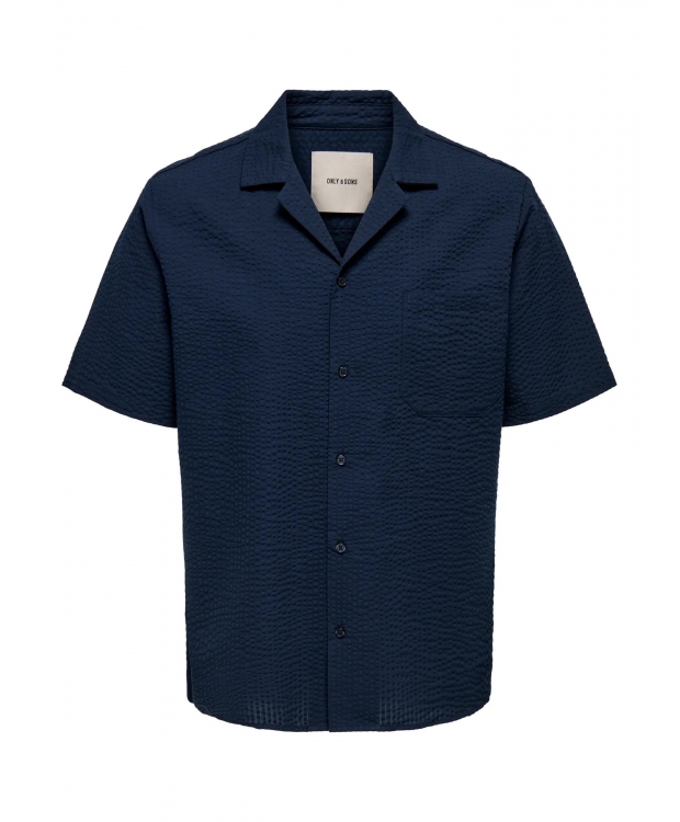 ONLY & SONS kortærmet skjorte i Navy Blazer til herre billede 6