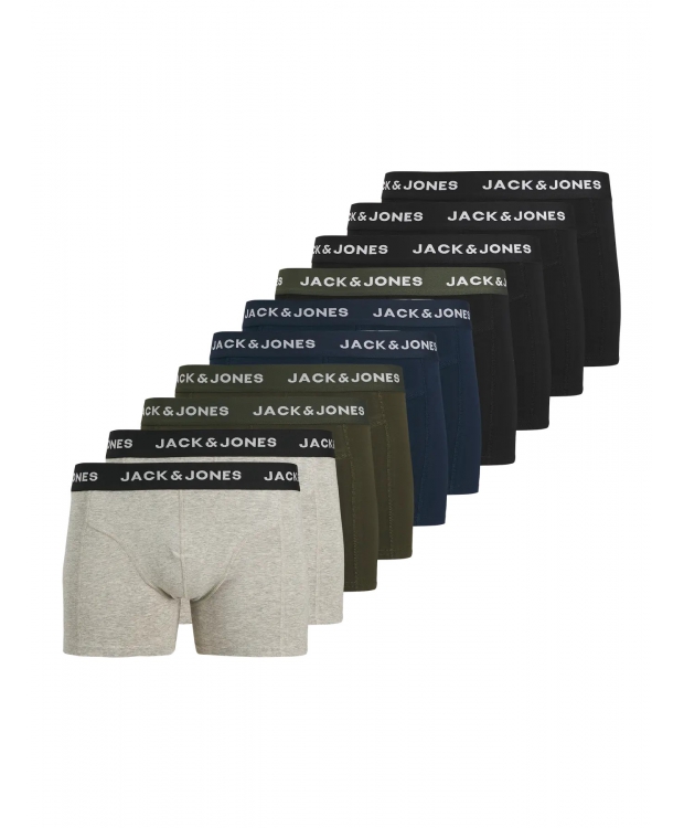 Jack & Jones 10pak boxershorts i mørke nuancer til herre. billede 7