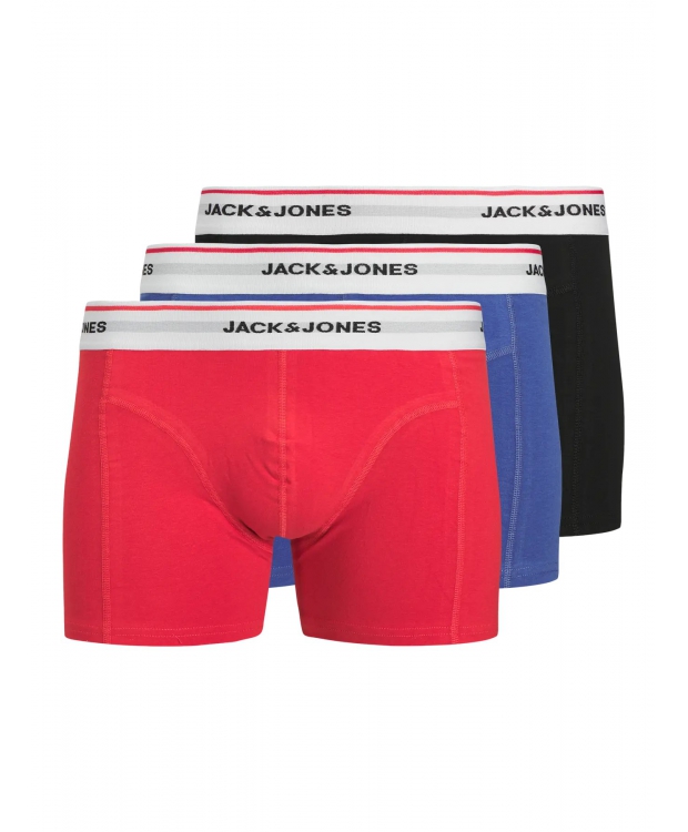 Jack & Jones 3-pak trunks i rød, sort og blå til herre billede 6