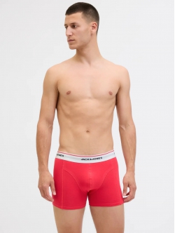 Jack & Jones 3-pak trunks i rød, sort og blå til herre