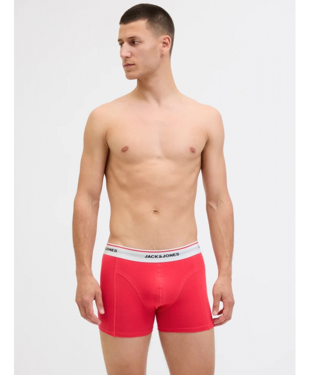 Jack & Jones 3-pak trunks i rød, sort og blå til herre billede 1