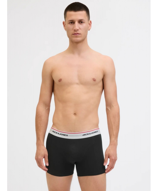 Jack & Jones 3-pak trunks i rød, sort og blå til herre billede 4