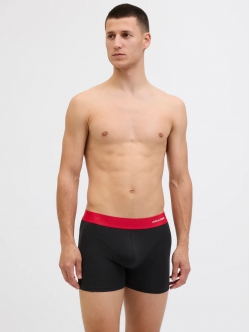 Jack & Jones 3-pak trunks i sort med farvet elastik til herre