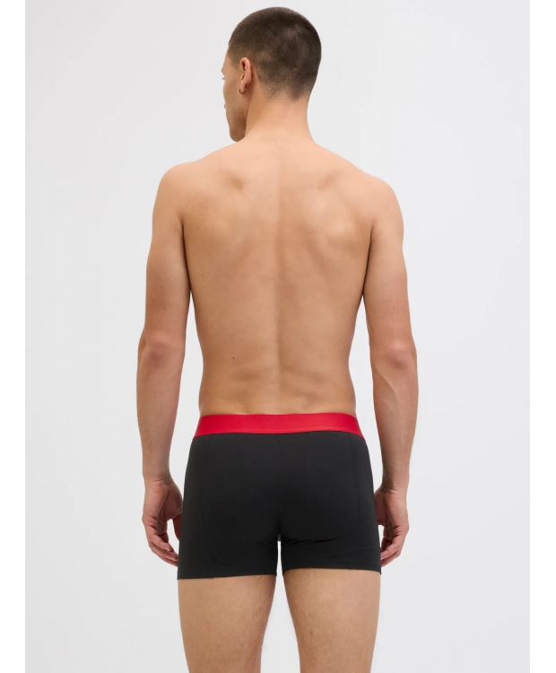 Jack & Jones 3-pak trunks i sort med farvet elastik til herre billede 2