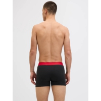 Jack & Jones 3-pak trunks i sort med farvet elastik til herre
