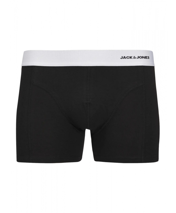 Jack & Jones 3-pak trunks i sort med farvet elastik til herre billede 7