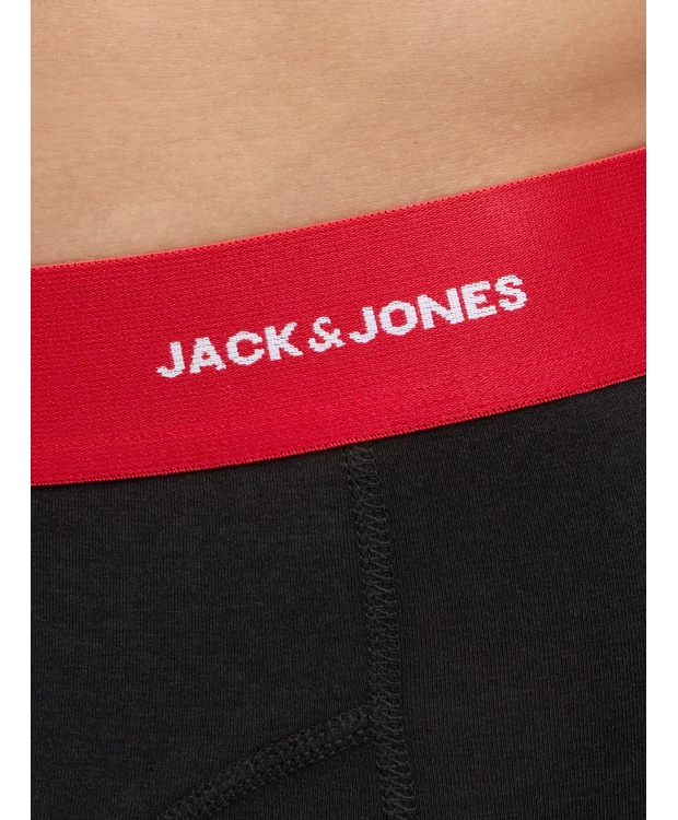 Jack & Jones 3-pak trunks i sort med farvet elastik til herre billede 8