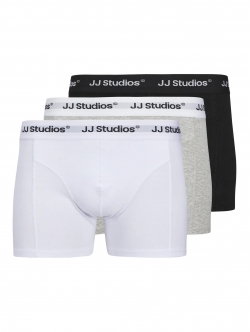 Jack & Jones 3-pak trunks i hvid, grå og sort til herre