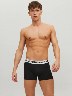 Jack & Jones 3-pak boksershorts i sort med hvid elastik til herre