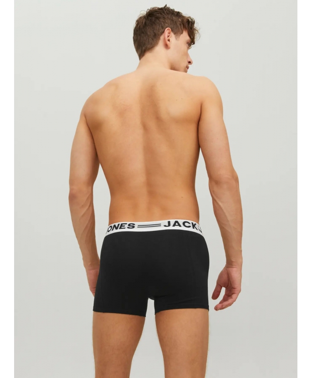 Jack & Jones 3-pak boksershorts i sort med hvid elastik til herre billede 4