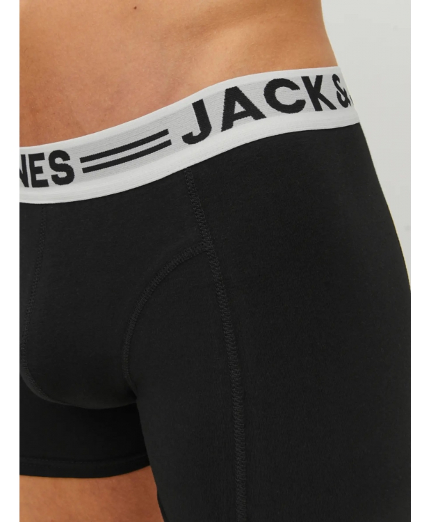 Jack & Jones 3-pak boksershorts i sort med hvid elastik til herre billede 6