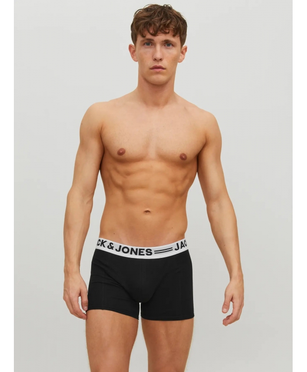 Jack & Jones 3-pak boksershorts i sort med hvid elastik til herre billede 5