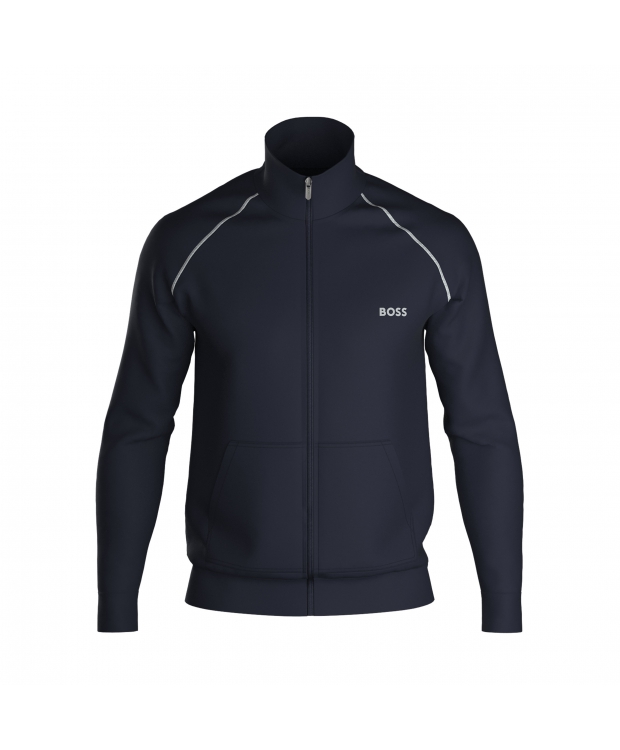 BOSS Mix&Match sweatshirtjakke i mørkeblå til herre billede 1