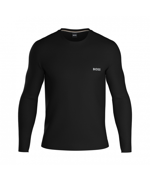 BOSS Mix&Match langærmet T-shirt i sort med logo til herre billede 1