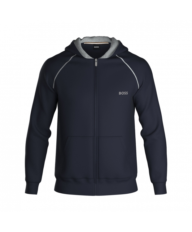 BOSS Mix&Match hættetrøje med lynlås i mørkeblå til herre billede 2