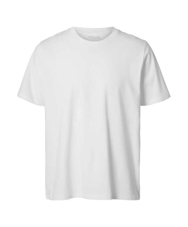 SELECTED Aspen regular fit T-shirt i hvid til herre billede 2