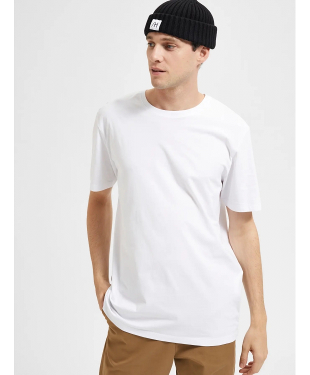 SELECTED Aspen regular fit T-shirt i hvid til herre billede 1