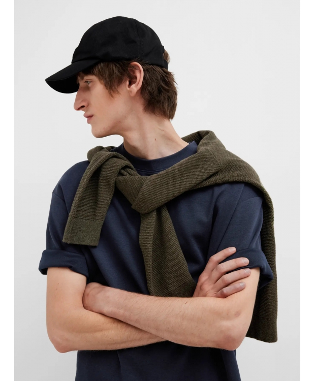 SELECTED T-shirt med rund hals i navy til herre billede 6